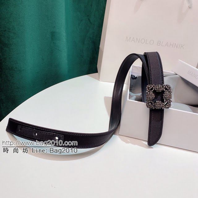馬諾洛新品女士皮帶 Manolo Blahnik真絲面配牛皮底腰帶  jjp1072